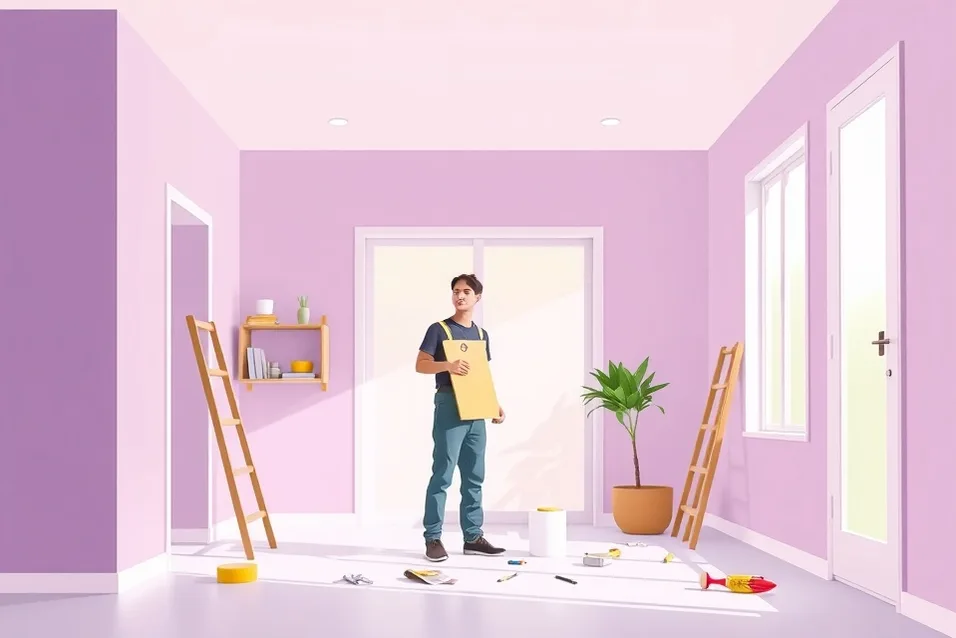 Intérieur rénové après travaux de peinture à Franconville