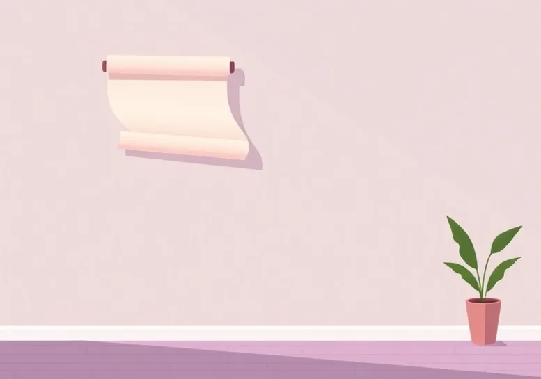 Pose de papier peint, rouleau et brosse à maroufler